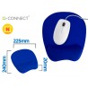 Tapete para rato q connect com apoio de pulsos ergonomica de gel cor azul