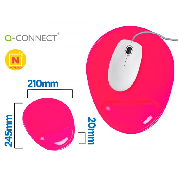 Tapete para rato q connect com apoio de pulsos de gel e pvc cor rosa