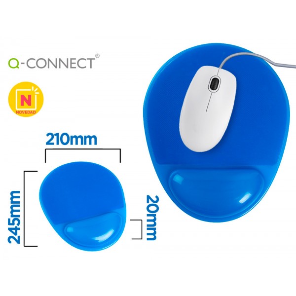 Tapete para rato q connect com apoio de pulsos de gel e pvc cor azul