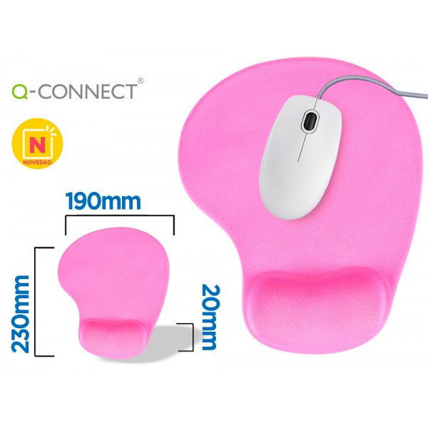 Tapete para rato q connect com apoio de pulsos de gel cor rosa