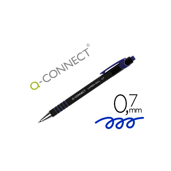 Esferografica q connect retratil com grip 07 mm cor azul