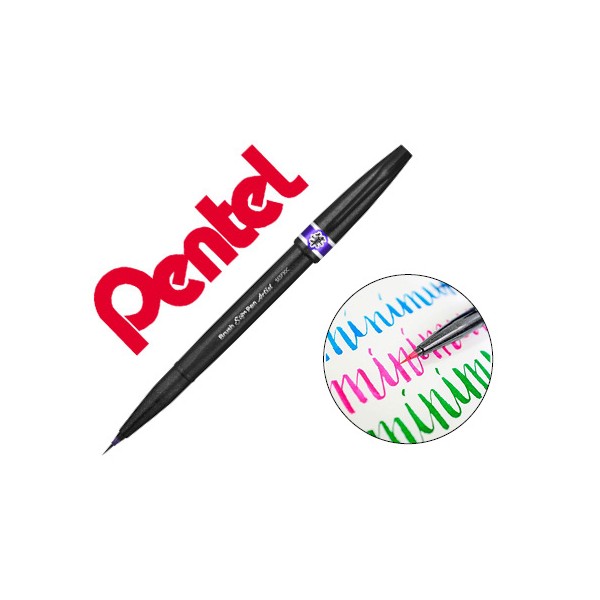 Caneta pincel pentel artist cor violeta