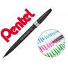 Caneta pincel pentel artist cor cinza