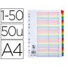 Separador q connect numerico plastico 1 50 conjunto de 50 separadores din a4