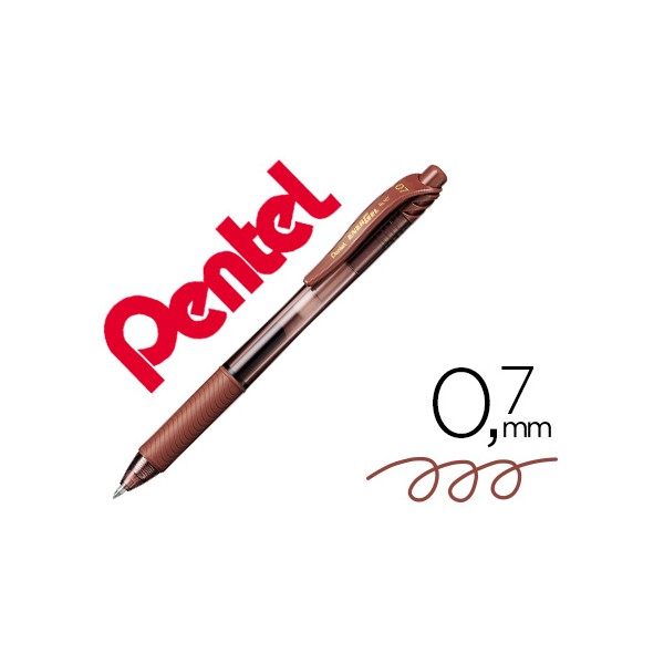 Roller pentel energel bl107 07 mm castanho