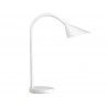 Candeeiro de escritorio unilux sol led 4w braco flexivel abs e metal branco base 14 cm diametro