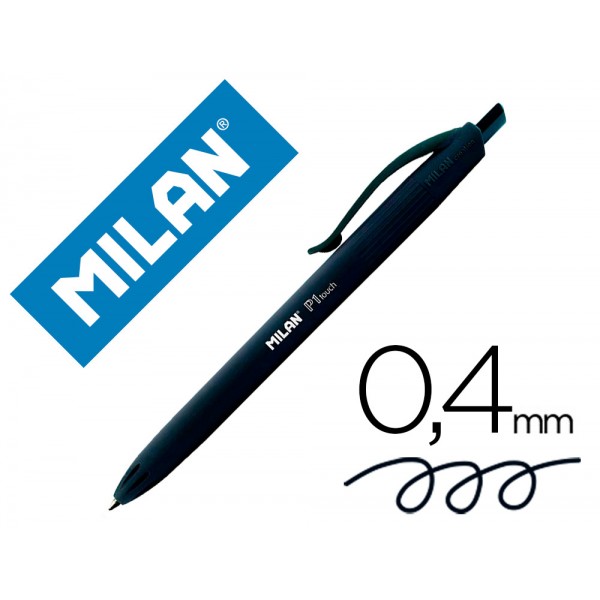 Esferografica milan p1 retratil 1 mm touch preto