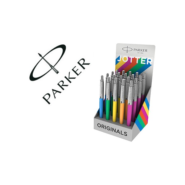 Esferografica parker jotter plastic original expositor de 20 unidades cores sortidas