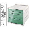 Bloco classificador de secretariaa esselte colour ice plastico 4 gavetas cor verde 245x365x285 mm