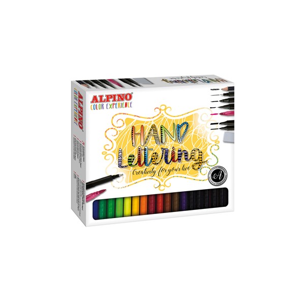 Conjunto desenho alpino color experience lettering