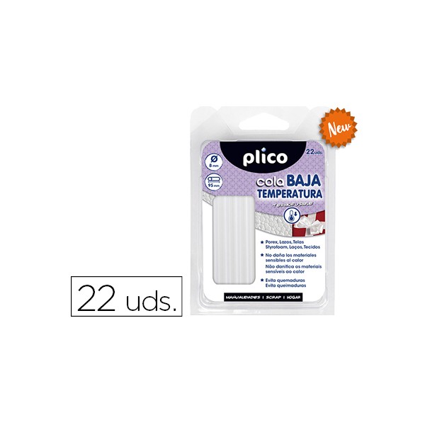 Barra de cola plico baixa tem eratura 8 mm de diametro x 95 mm de altura blister de 22 un dades