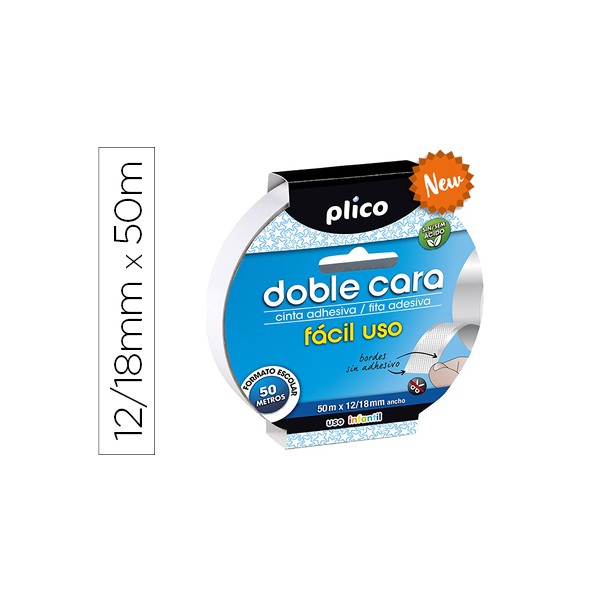 Fita adesiva plico dupla face facil uso 12 18 mm x 50 m