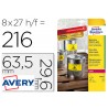 Etiqueta adesiva avery poliester amarelo fluorescente 635x296 mm pack de 8 unidades