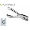 Furador q connect de alavanca metalico cromado 1 furo abertura 6 mm capacidade 6 folhas