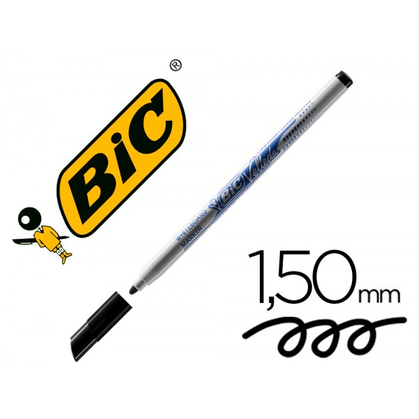 Marcador bic velleda fino para quadro ponta redonda 15 mm preto