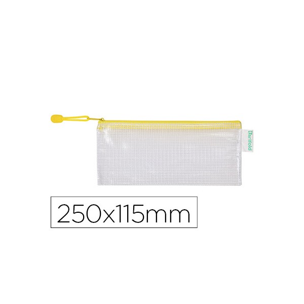 Bolsa multiusos tarifold pvc 250x115 mm abertura superior com fecho porta esferografica e correia cor amarelo