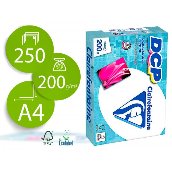 Papel fotocopia clairefontaine din a4 200 gr pack de 250 folhas