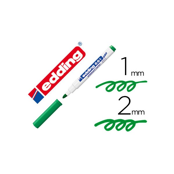 Marcador edding para quadro branco 661 cor verde ponta redonda 1 2 mm recarregavel