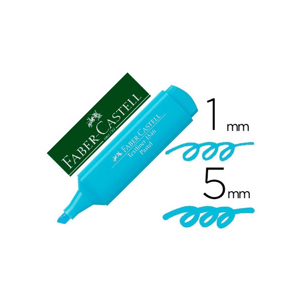 Marcador faber fluorescente 1546 cor pastel azul