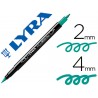 Marcador lyra aqua brush aguarelavel dupla ponta fina e pincel verde noite