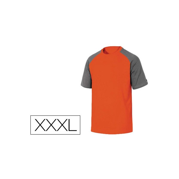 T shirt de algodao deltaplus cor cinza laranja formato xxxl