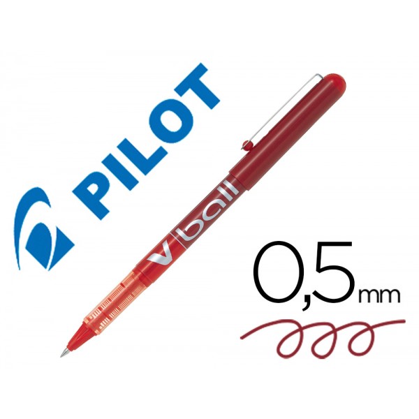 Marcador pilot roller v ball vermelho 05 mm