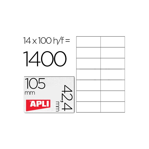 Etiquetas adesivas apli din a4 105 x 424 mm