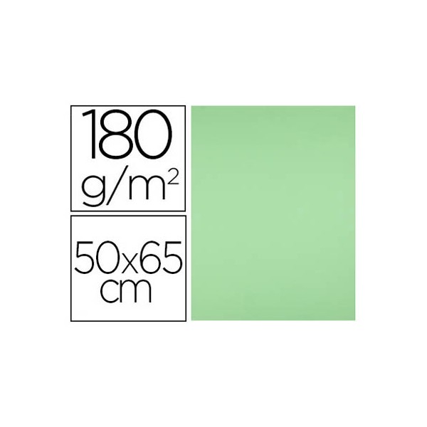 Cartolina liderpapel 50x65 cm 180 gr verde erva pack de 25 unidades