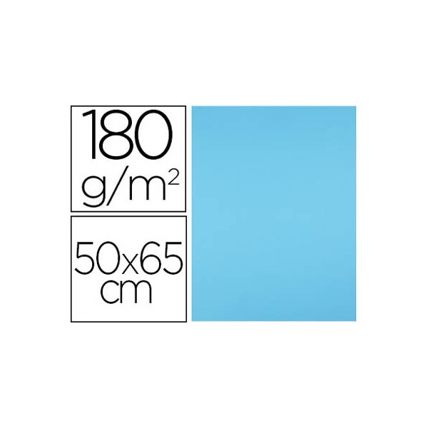 Cartolina liderpapel 50x65 cm 180 gr azul turquesa pack de 25 unidades