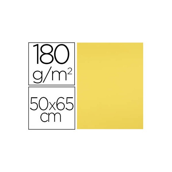 Cartolina liderpapel 50x65 cm 180 gr amarelo limao pack de 25 unidades