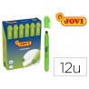 Marcador de cera gel jovi fluorescente verde caja de 12 unidades