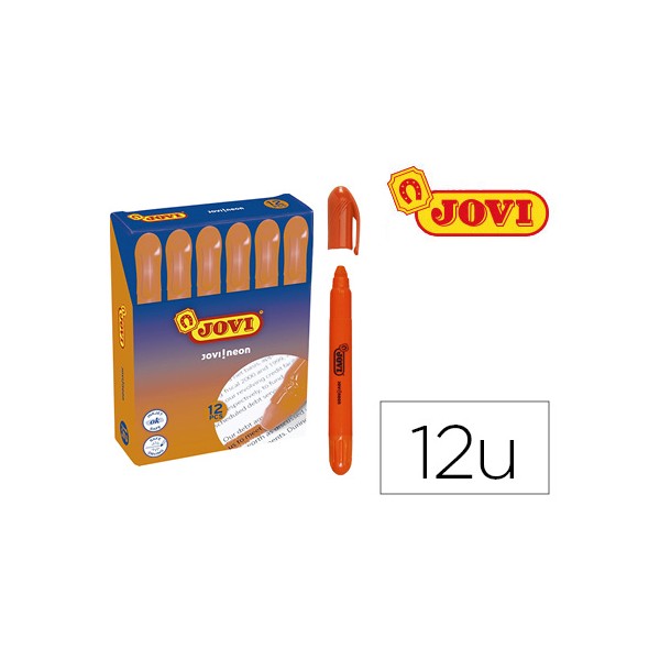 Marcador de cera gel jovi fluorescente naranja caja de 12 unidades