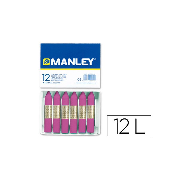 Lapis de cera manley unicolor lilas n 39 caixa de 12