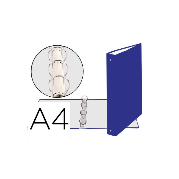 Pasta exacompta de 4 aneis 30mm redondos din a4 cartao forrado azul