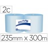 Papel seca maos industrial amoos 2 folhas 235 mm x 300 mt cor azul pack de 2 rolos