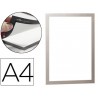 Moldura porta anuncios durable magnetico din a4 dorso adesivo removivel cor prata pack de 2 unidades