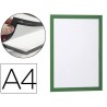 Moldura porta anuncios durable magnetico din a4 dorso adesivo removivel cor verde pack de 2 unidades