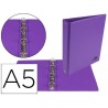 Pasta liderpapel cartao forrado pvc din a5 4 aneis 25 mm redondos violeta