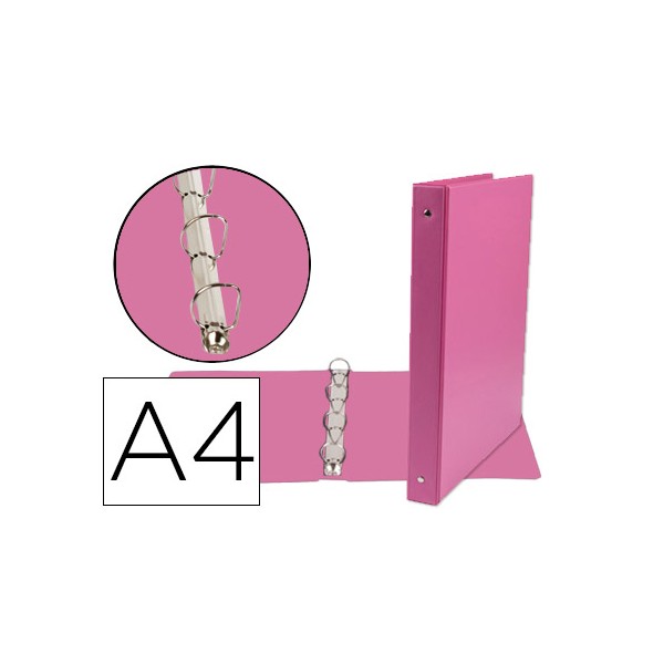 Pasta liderpapel cartao forrado pvc din a4 4 aneis 25 mm mistos fucsia