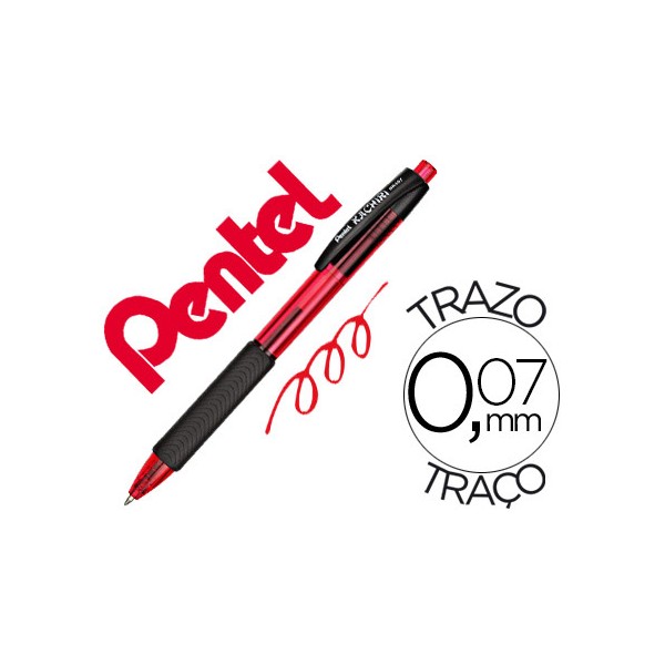 Esferografica pentel bk457 kachiri ponta 07 mm cor vermelho