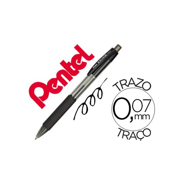 Esferografica pentel bk457 kachiri ponta 07 mm cor preto