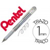 Roller pentel hybrid gel k230m ponta de 10 mm cor prata