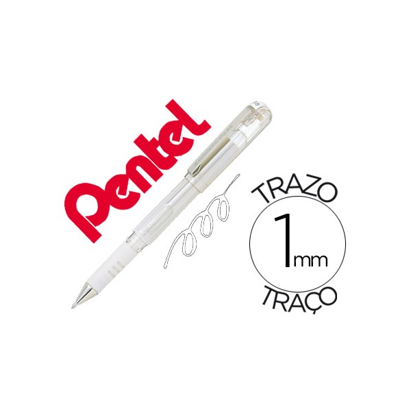 Roller pentel hybrid gel k230w ponta de 10 mm cor branco