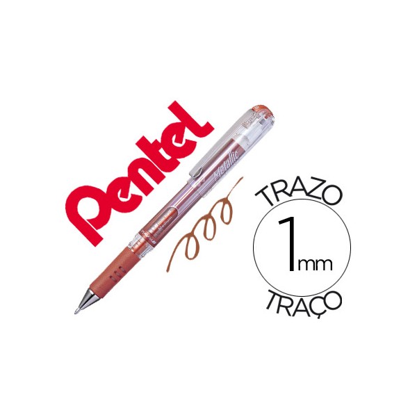 Roller pentel hybrid gel k230m ponta de 10 mm cor bronze