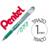 Roller pentel hybrid gel k230m ponta de 10 mm cor verde metalico