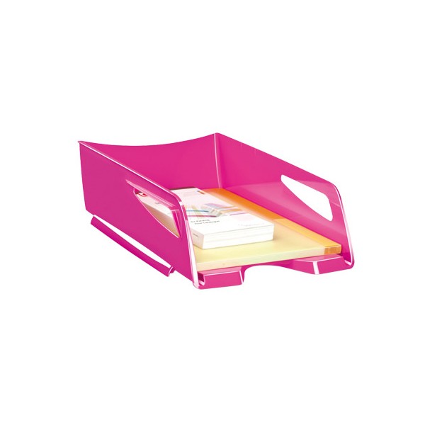 Tabuleiro de secretaria cep maxi de grande capacidade 386x270x115 mm plastico rosa