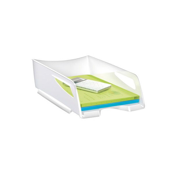 Tabuleiro de secretaria cep maxi de grande capacidade 386x270x115 mm plastico branco