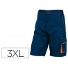 Bermuda deltaplus com cintura ajustavel e 5 bolsos cor azul laranja formato xxxl