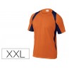 T shirt deltaplus poliester manga curta colarinho redondo tratamento secagem rapida cor laranja marinho formato xxl