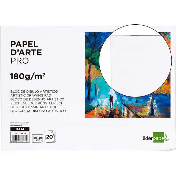 Bloco de desenho liderpapel artistico colado 230x325mm 20 folhas 180 gr sem esquadria